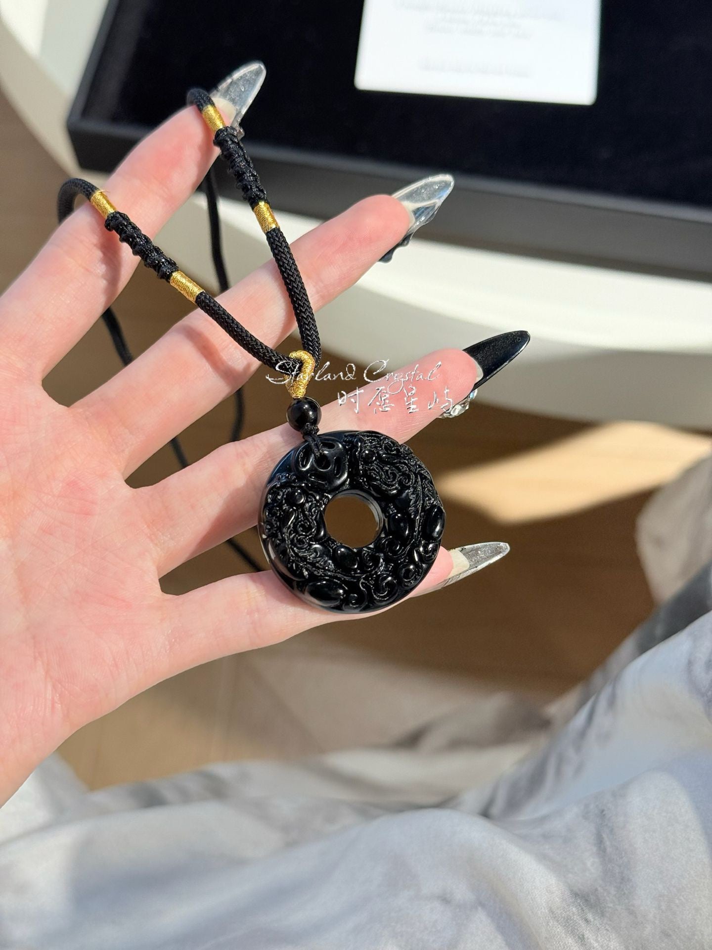 Black Obsidian Dragon Peace Buckle – Midnight Guardian Whisper