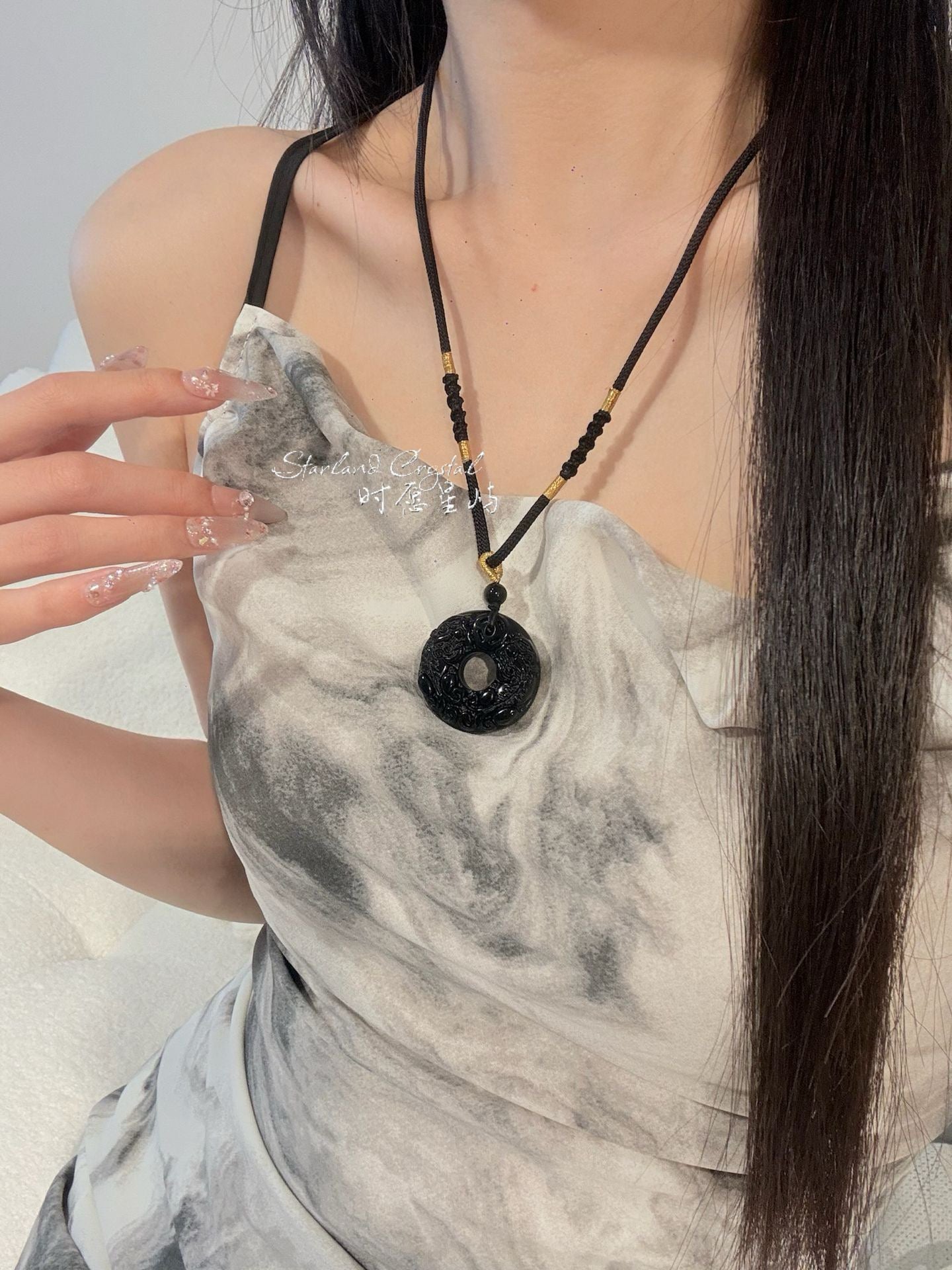 Black Obsidian Dragon Peace Buckle – Midnight Guardian Whisper