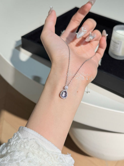 Amethyst Firefly Teardrop Pendant – Starlit Wish Whisper