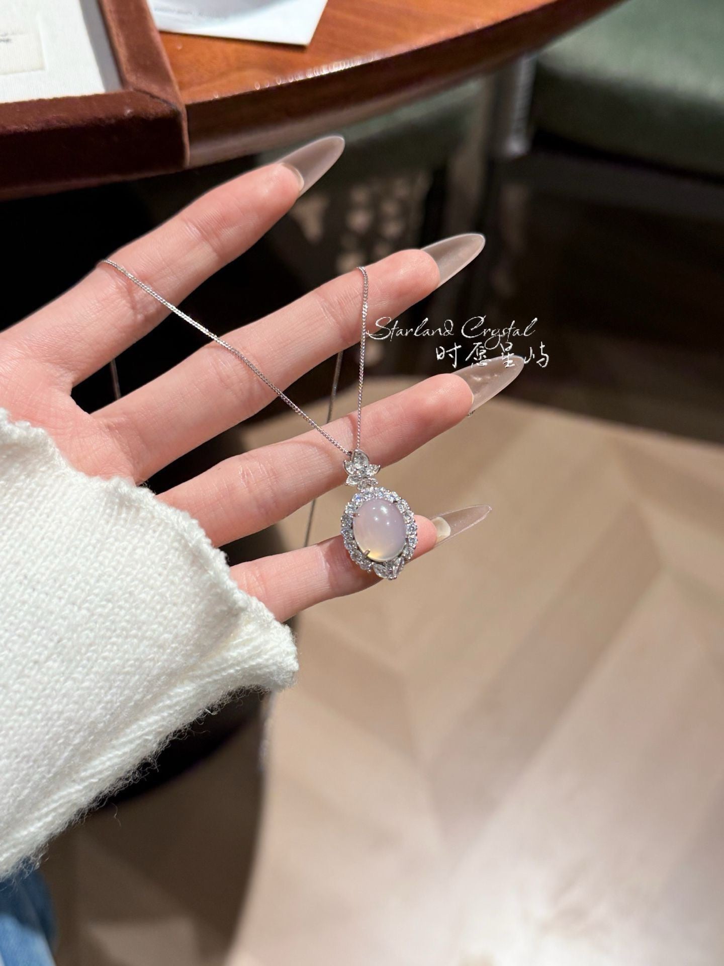 Angel’s Gaze Chalcedony Pendant – Heavenly Eye Whisper