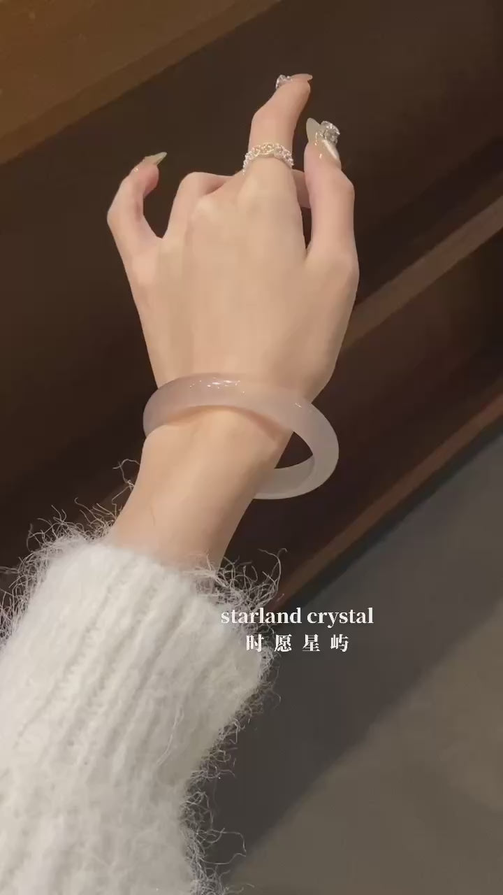 Ballet Pink Cat's Eye Bracelet – Tender Blush Charm Edition