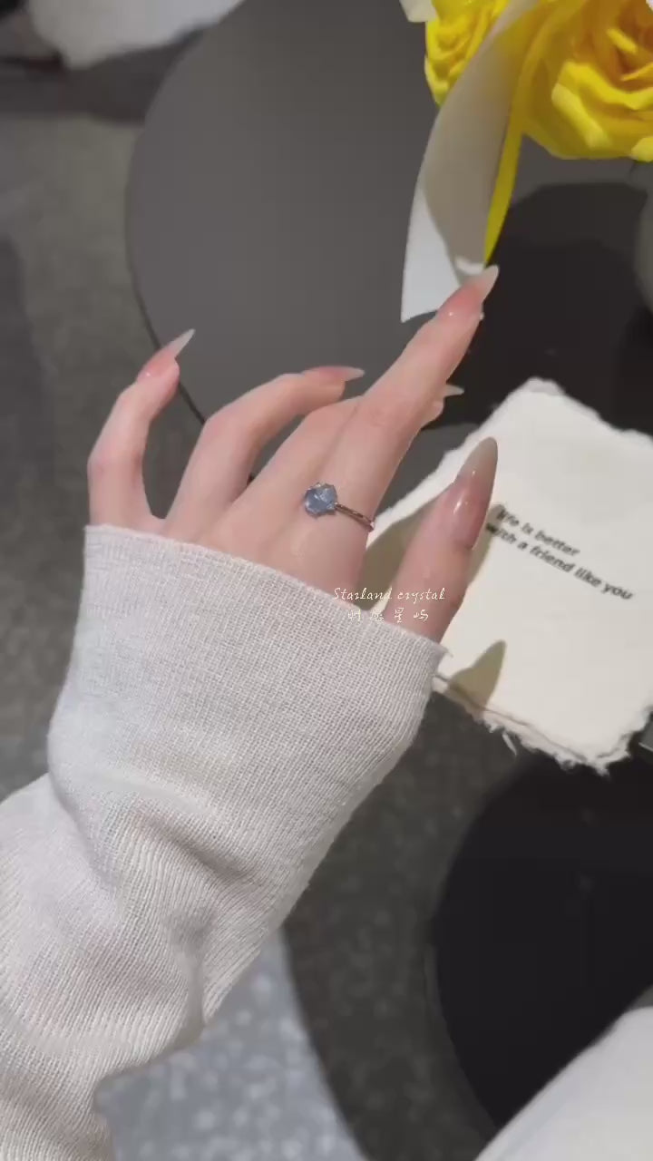 Aquamarine Winged Gourd Ring – Ocean Dew Whisper