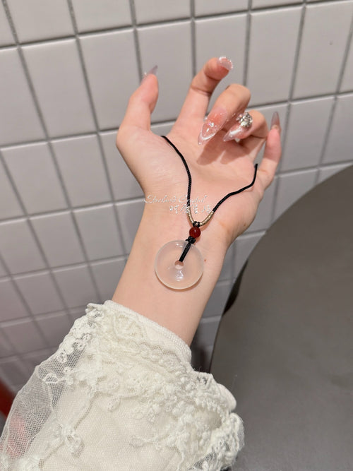 Agate Peace Bi Pendant Necklace