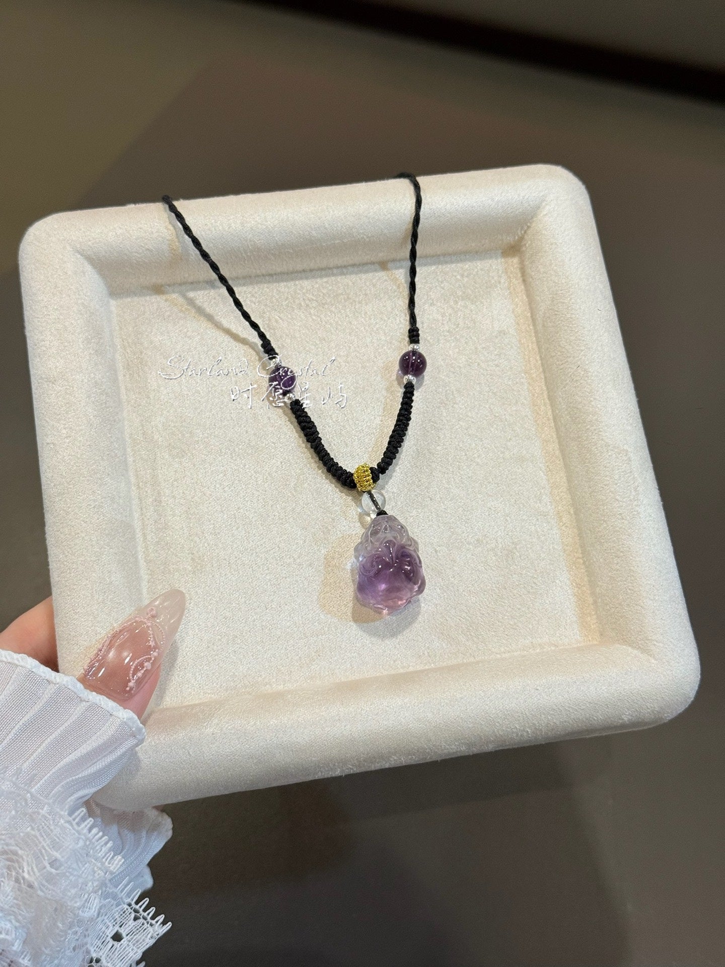 Amethyst Pixiu Pendant Necklace