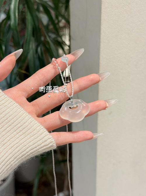 Agate Peace Lock Necklace · Braided Cord Edition