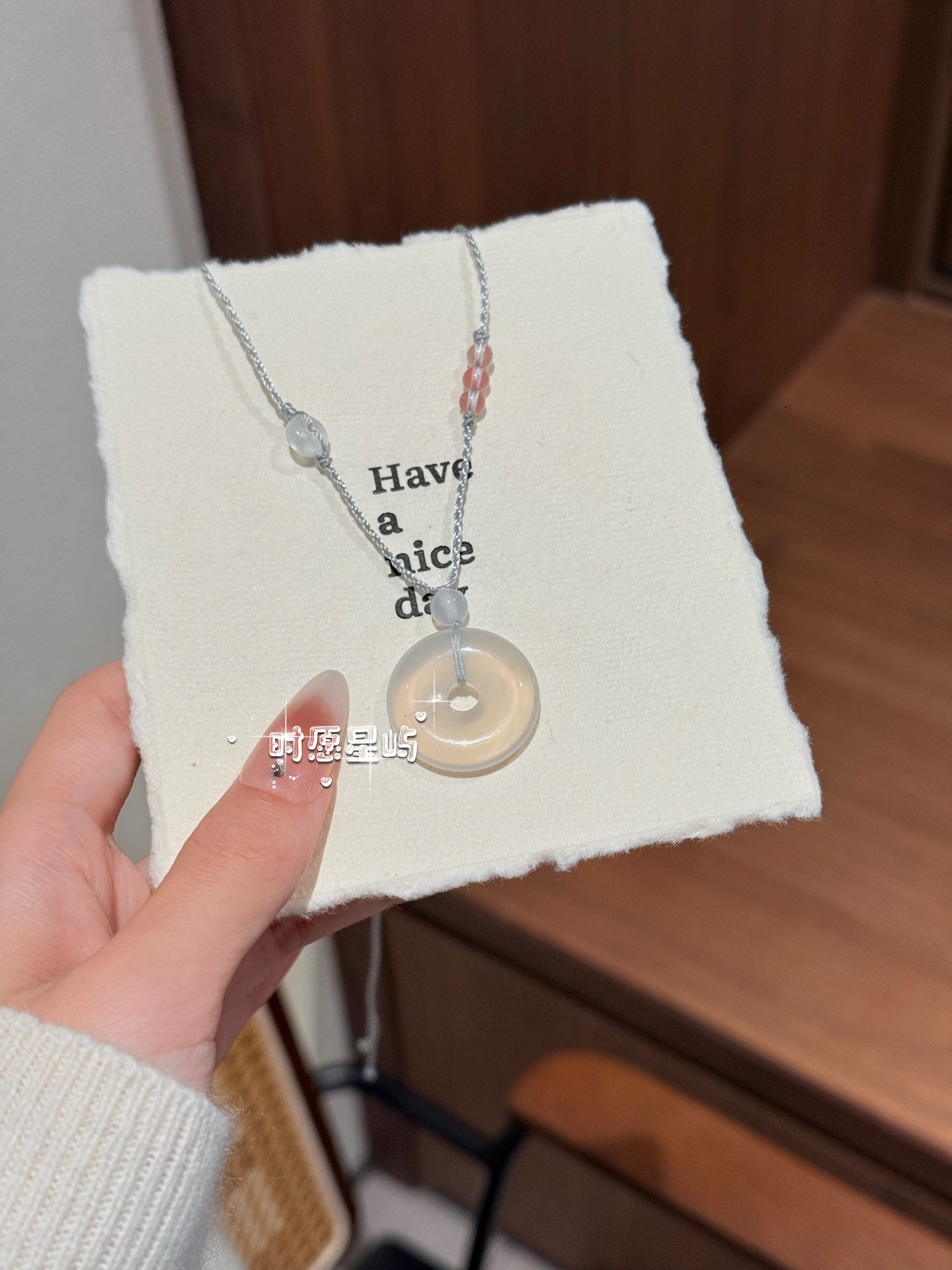 Agate Peace Buckle Necklace · Braided Cord Edition