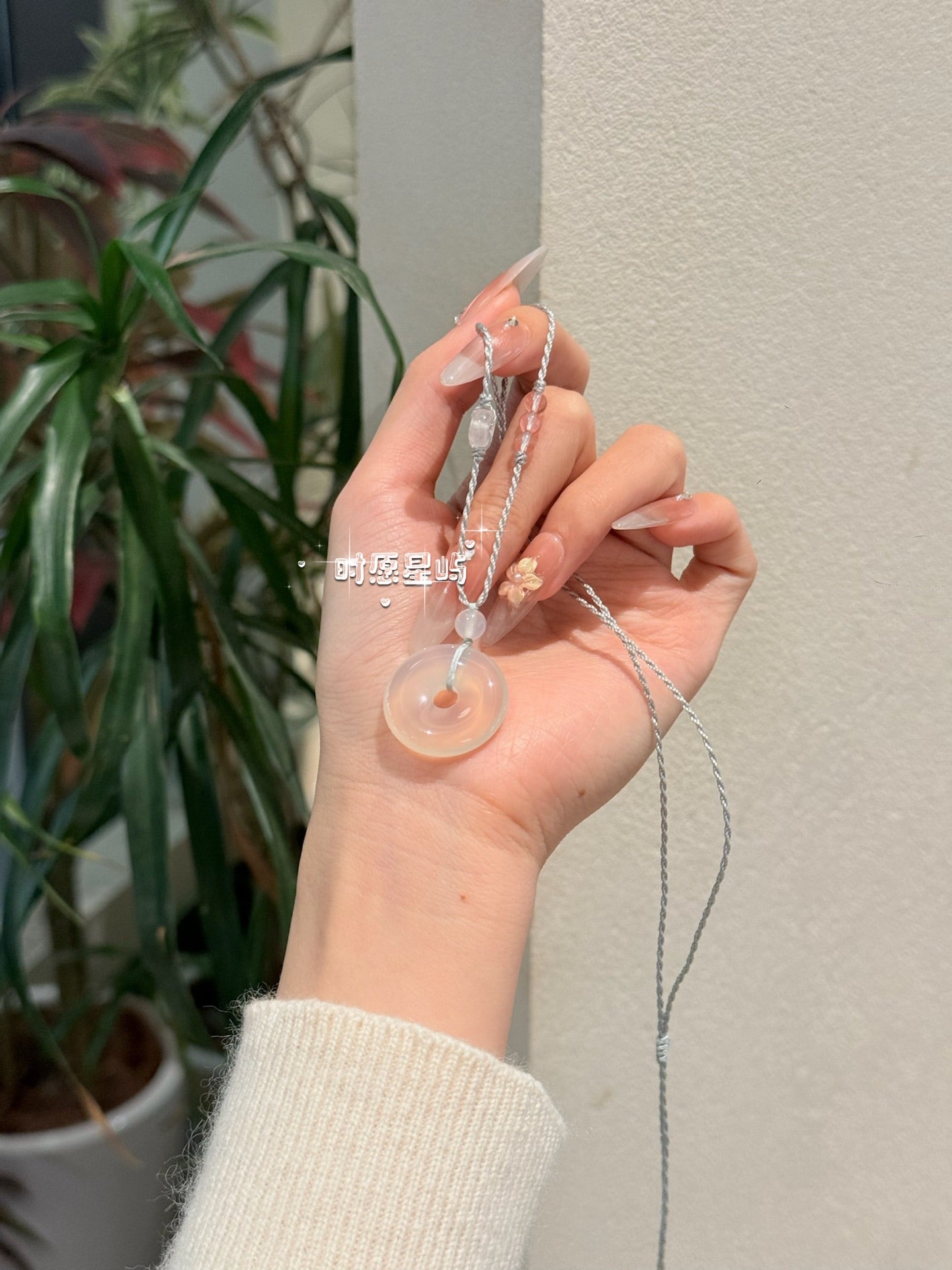 Agate Peace Buckle Necklace · Braided Cord Edition