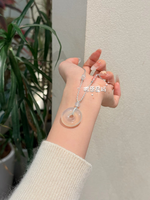 Agate Peace Buckle Necklace · Braided Cord Edition