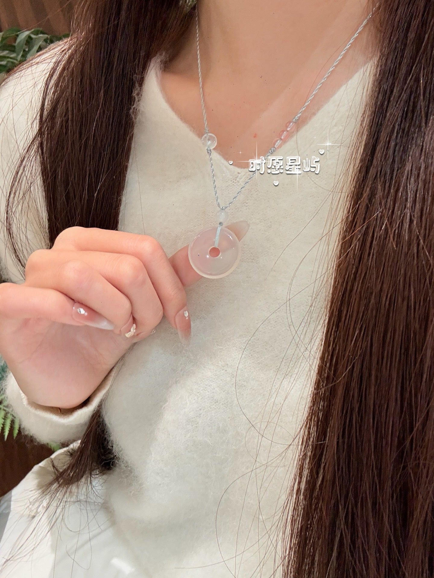 Agate Peace Buckle Necklace · Braided Cord Edition