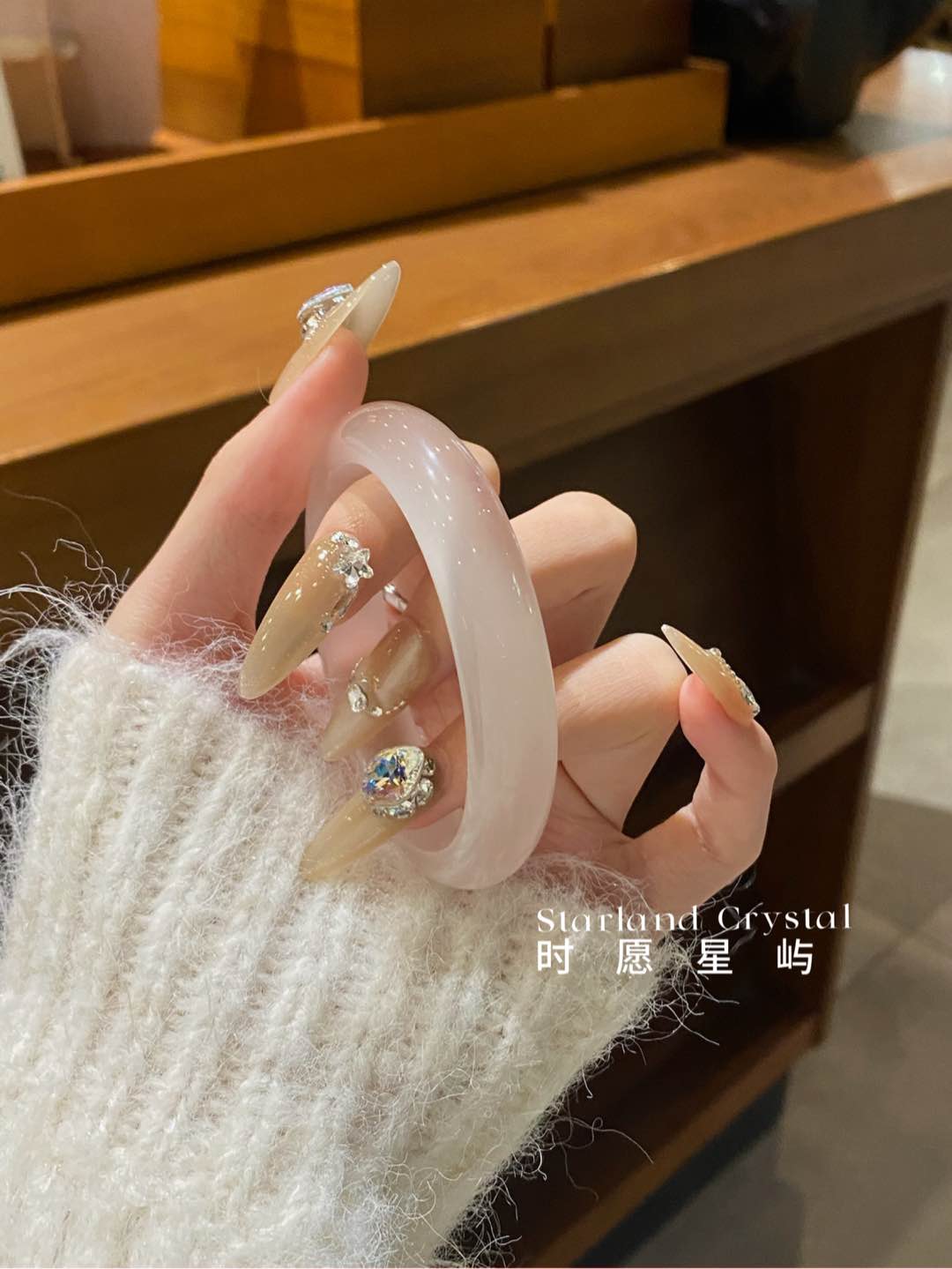 Ballet Pink Cat's Eye Bracelet – Tender Blush Charm Edition