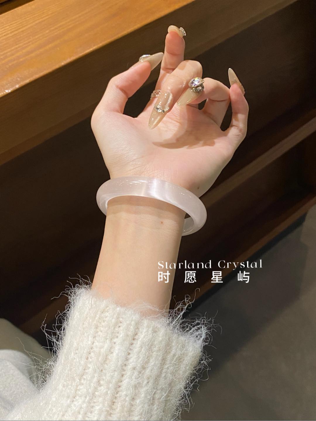 Ballet Pink Cat's Eye Bracelet – Tender Blush Charm Edition