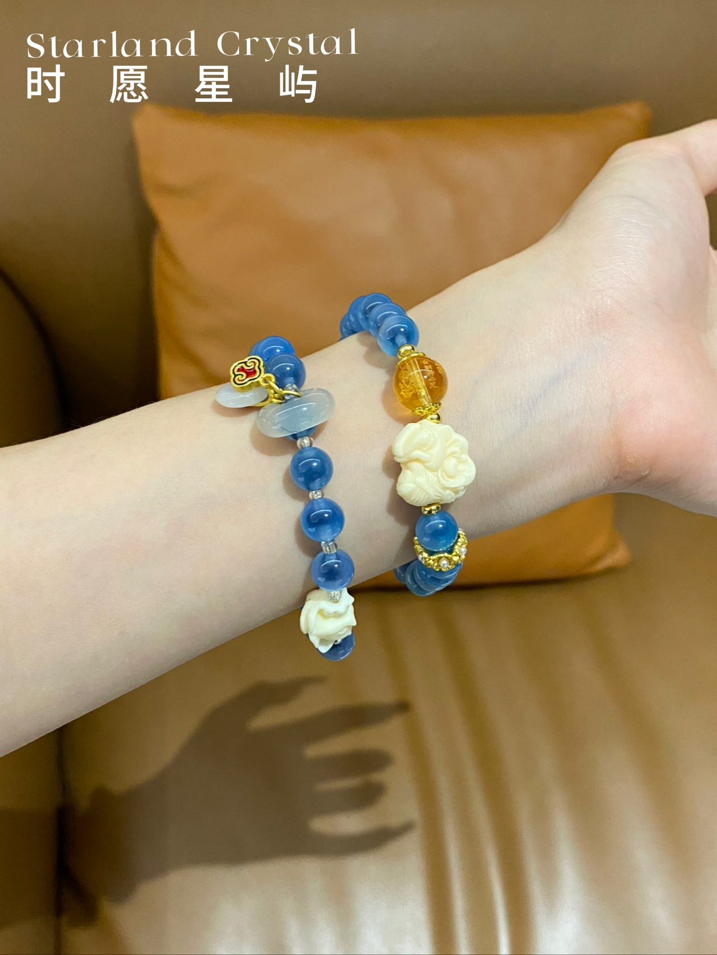 Azure Whisper Fox Charm – Blue Semi-Sugar Nine-Tailed Fox Bracelet