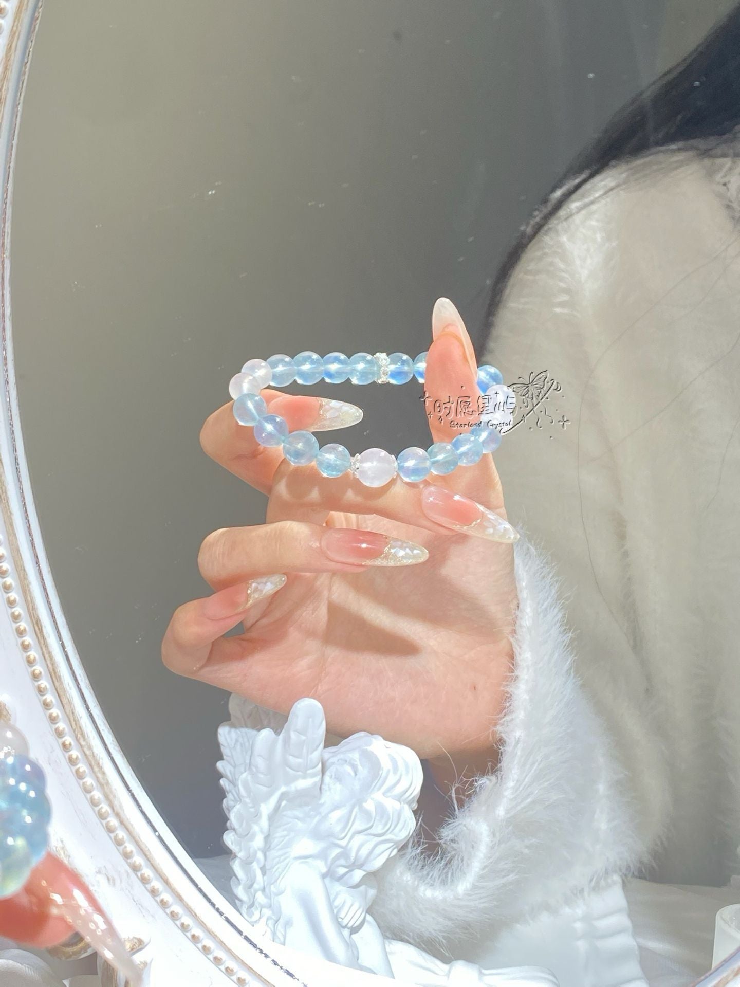 Aurora Sea Whisper – Aquamarine & Blue Moonlight Bracelet