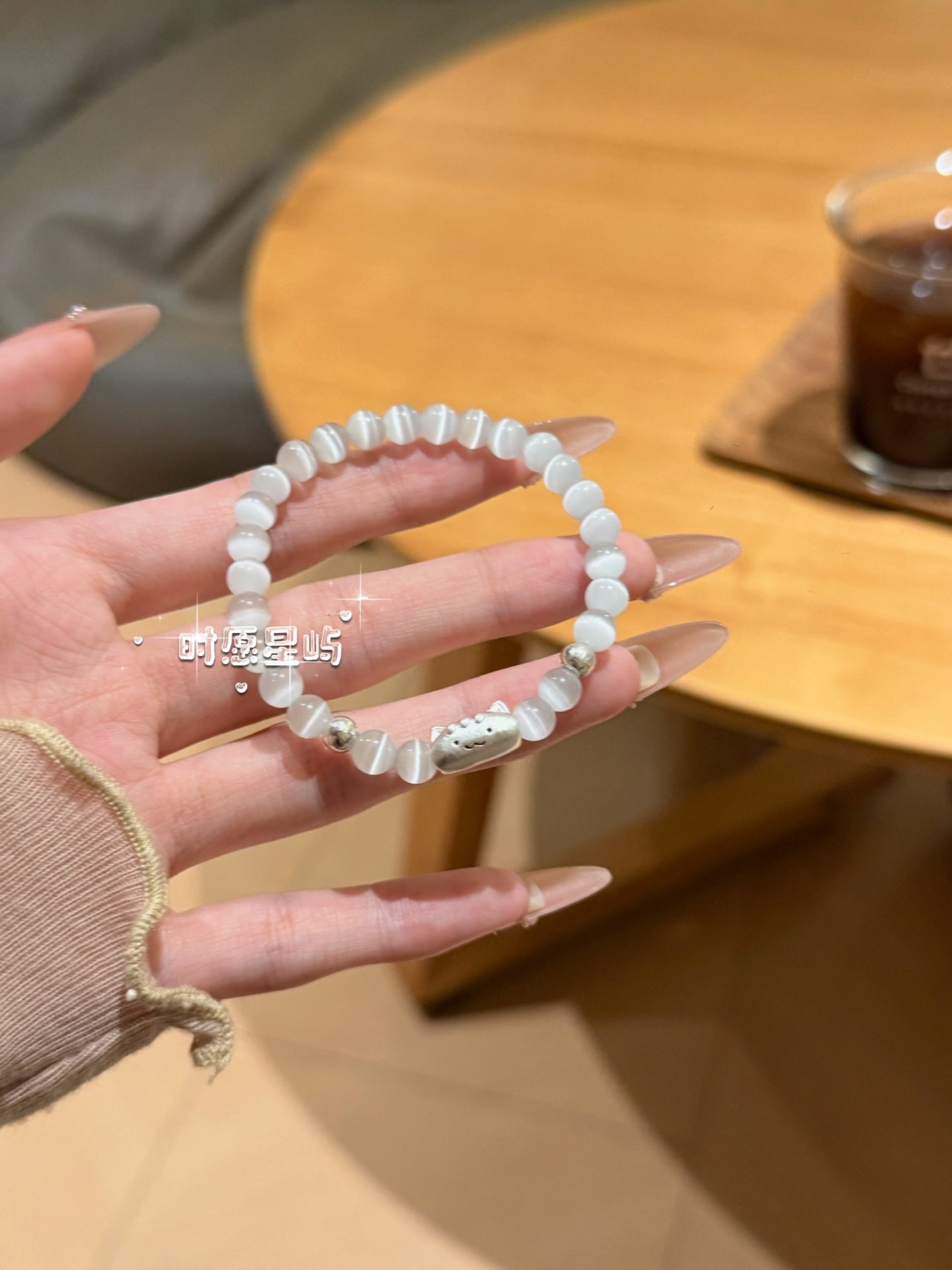 Baguette Cat Family Bracelet · Cat’s Eye White