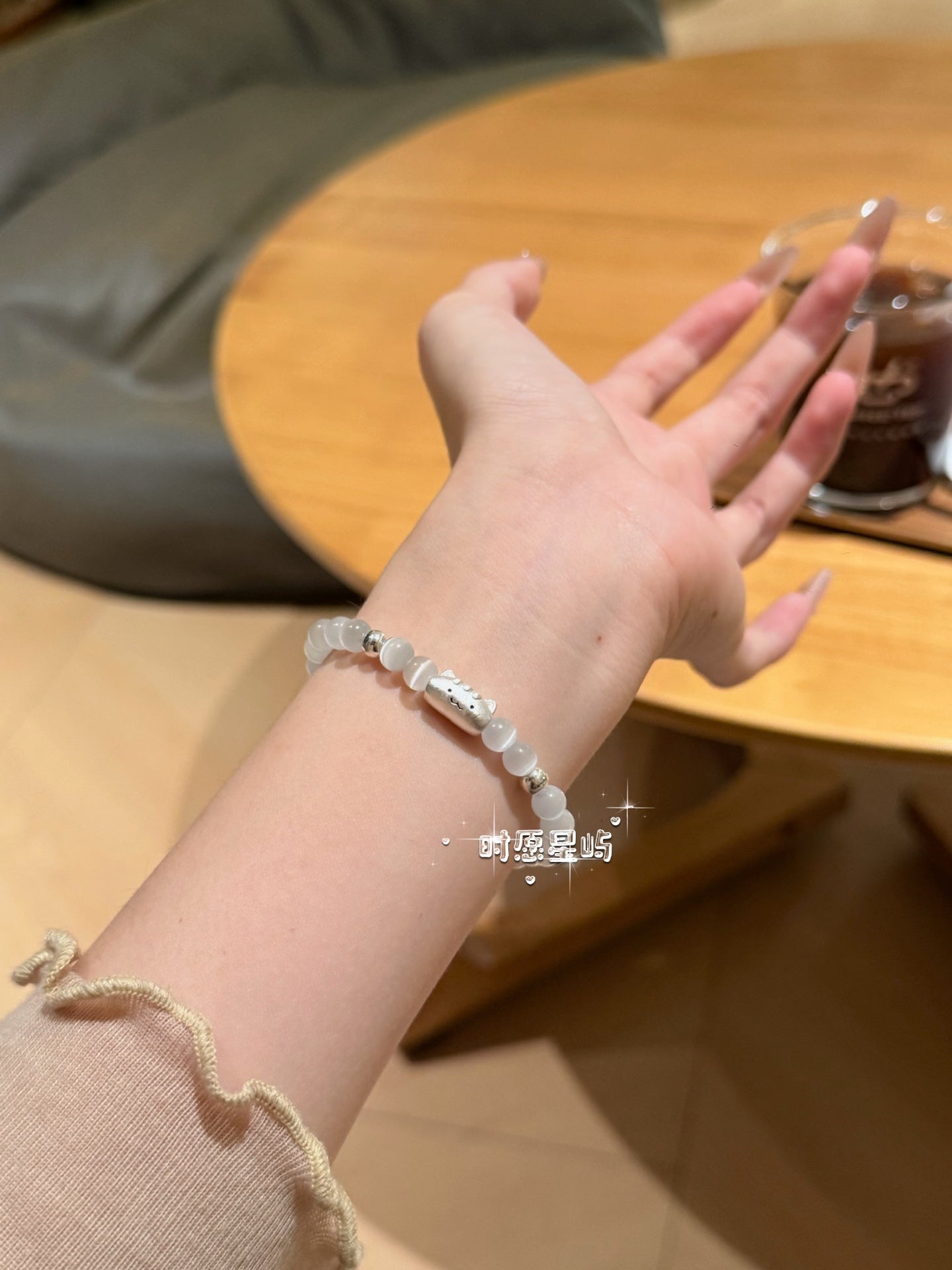 Baguette Cat Family Bracelet · Cat’s Eye White