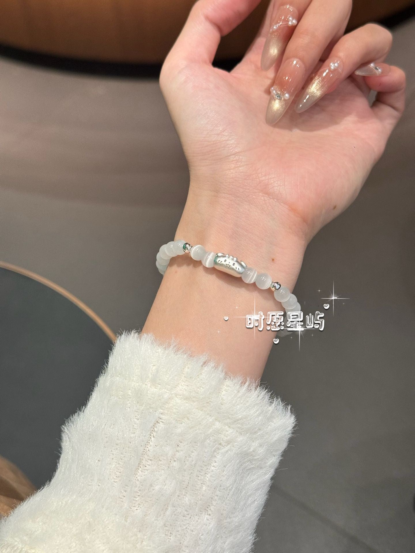 Baguette Dog Family · Cat’s Eye White Solitaire Bracelet